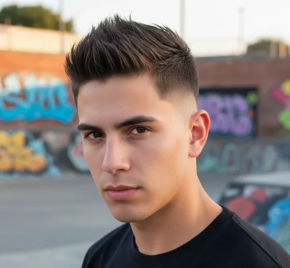 Taper Fade Medio con Estilo de Puntas