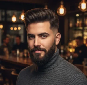 Taper Fade con Barba Difuminada
