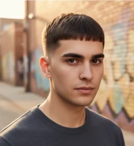 Taper Fade Medio con Corte César