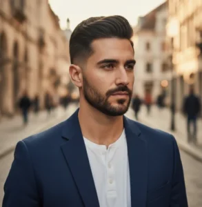 Taper Fade con Peinado de Lado