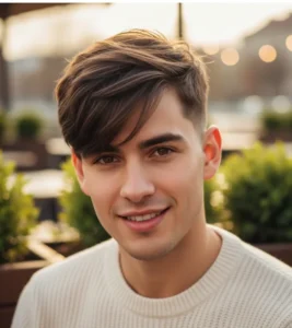 Taper Fade Medio con Fleco