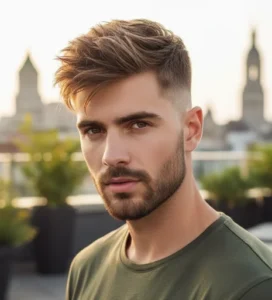 Taper Fade Texturizado con Mini Quiff