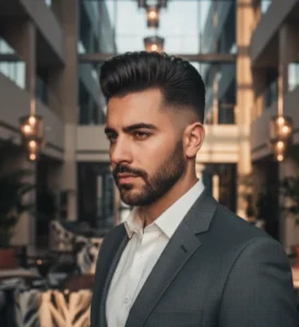 Pompadour con Taper Fade