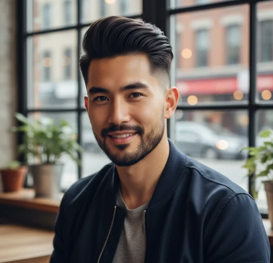 Pompadour con Taper Fade
