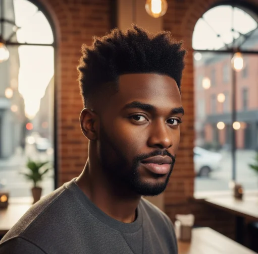 Taper Fade con Quiff Corto