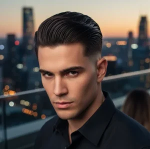 Taper Fade Medio con Slick Back