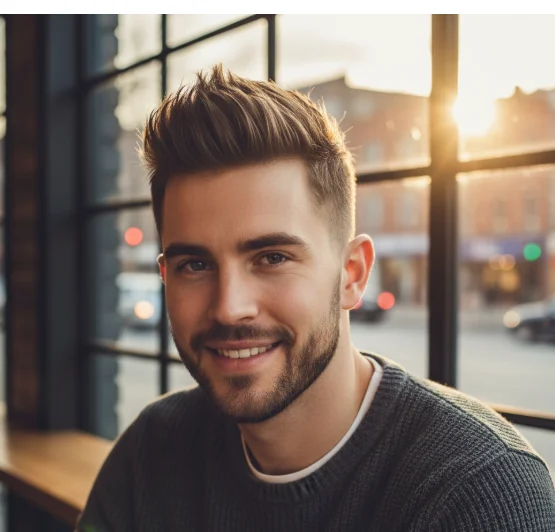 Taper Fade con Cabello en Puntas
