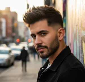 Taper Fade Alto con Estilo de Puntas