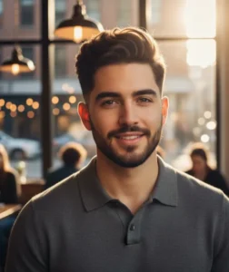 Taper Fade Medio con Quiff Ondulado