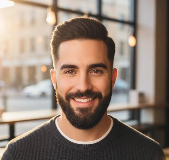 Taper Fade con Barba Difuminada
